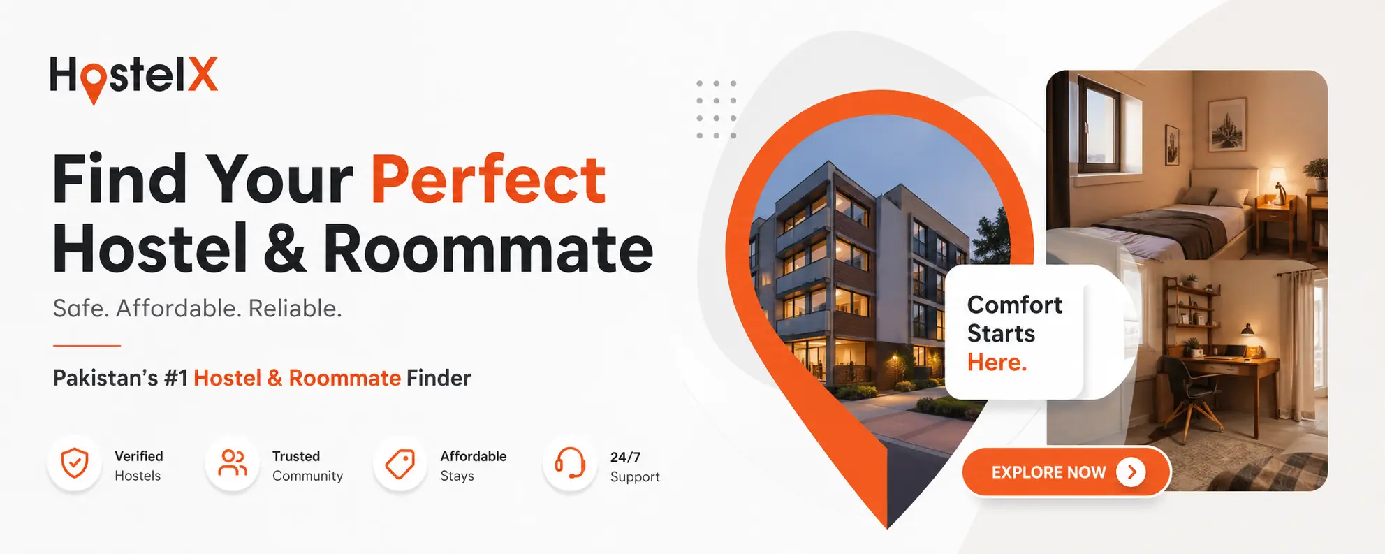 Find your hostel banner